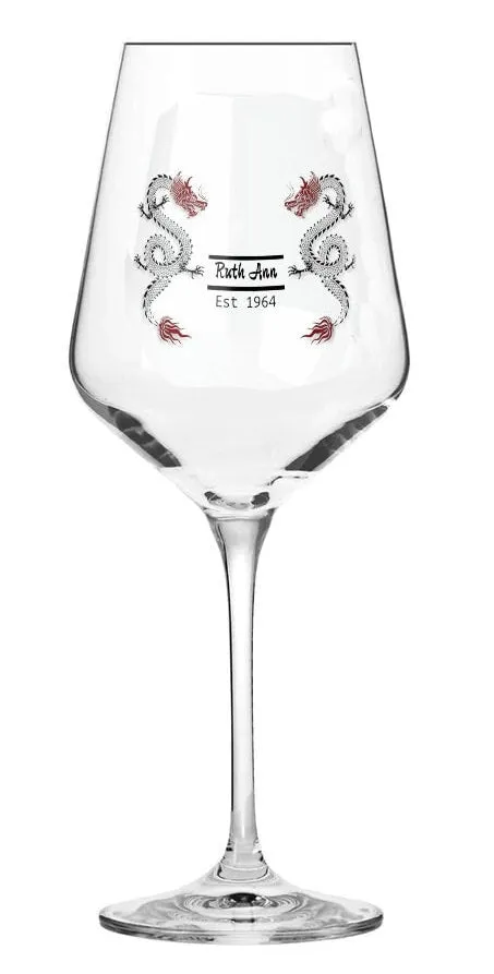 Personalized Name Dragon Stem Wine Glass monogram birthday anniversary gift for wife mom son dad groom best friend retirement graduation