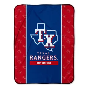 Personalized Texas Rangers Icon Baby Pixel Fleece Blanket