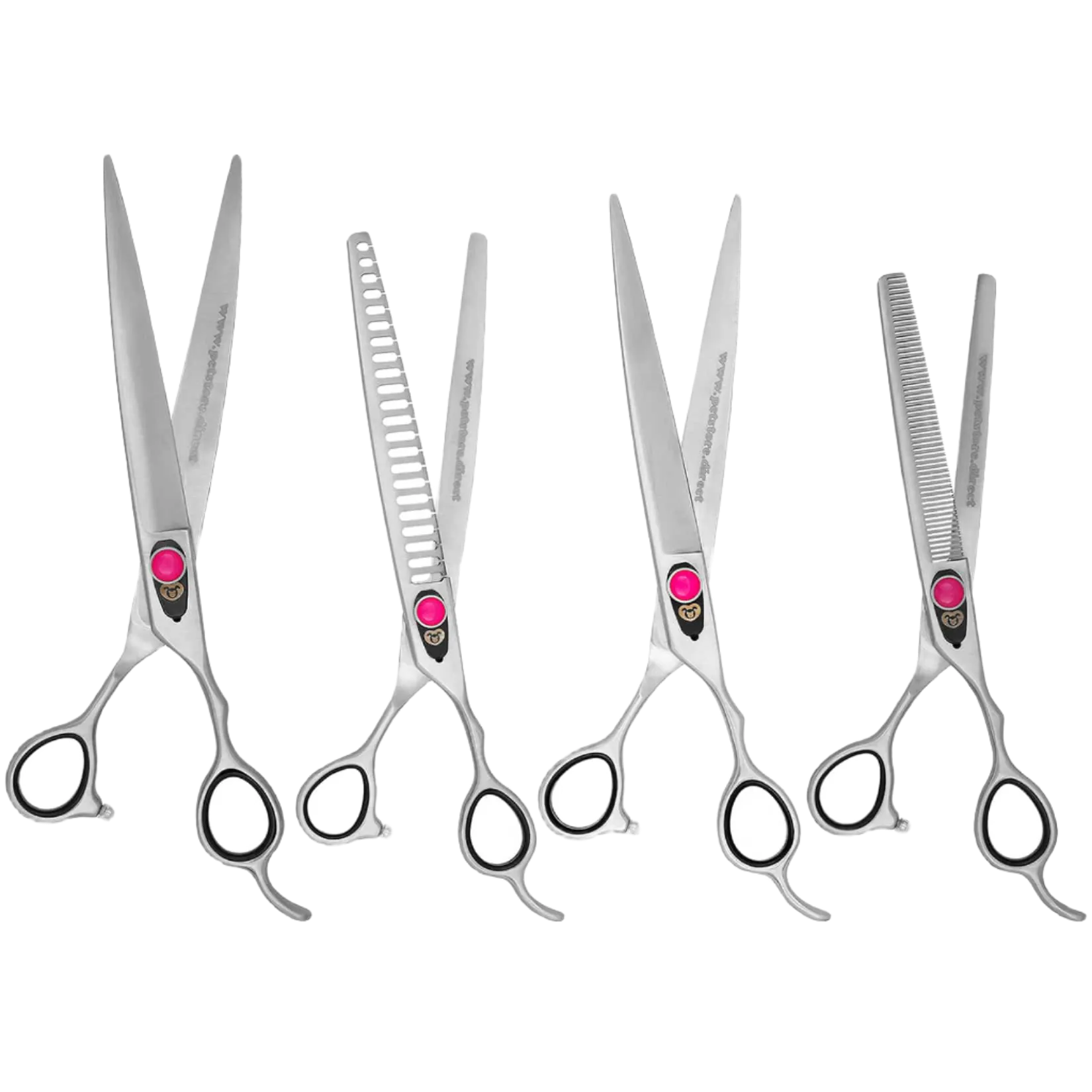 Pink 4 Grooming Shear Set in a Case by PetStore.Direct