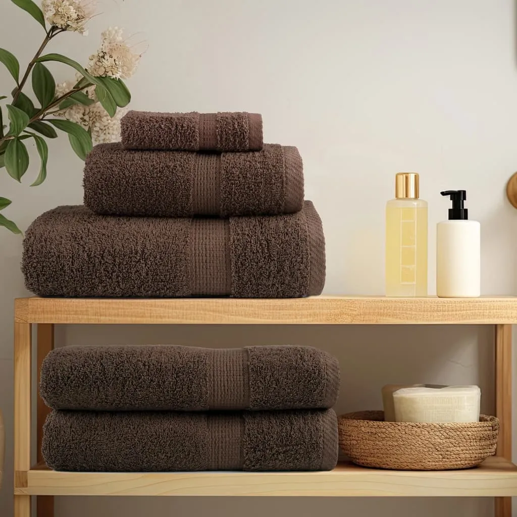 Premium Bath Towels 10pcs Brown 100x150cm 600gsm 100% Cotton