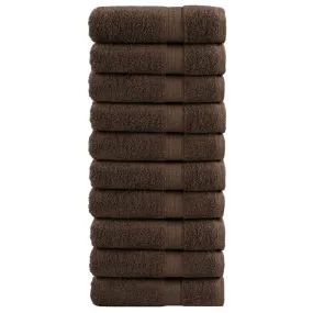 Premium Bath Towels 10pcs Brown 100x150cm 600gsm 100% Cotton