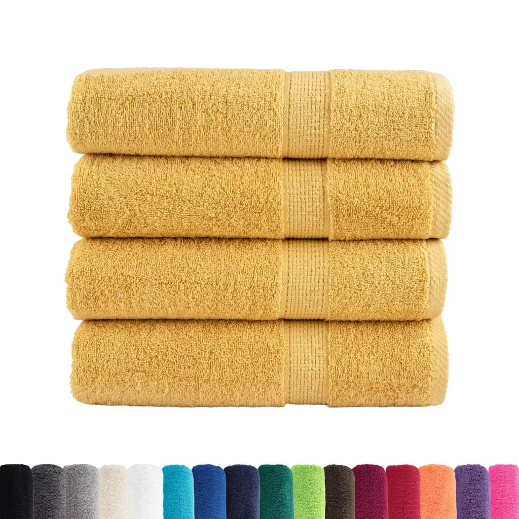 Premium Bath Towels 4pcs Gold 100x150cm 600gsm 100% Cotton