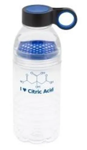 "I ♥ Citric Acid" - 18oz Water Bottle (blue)