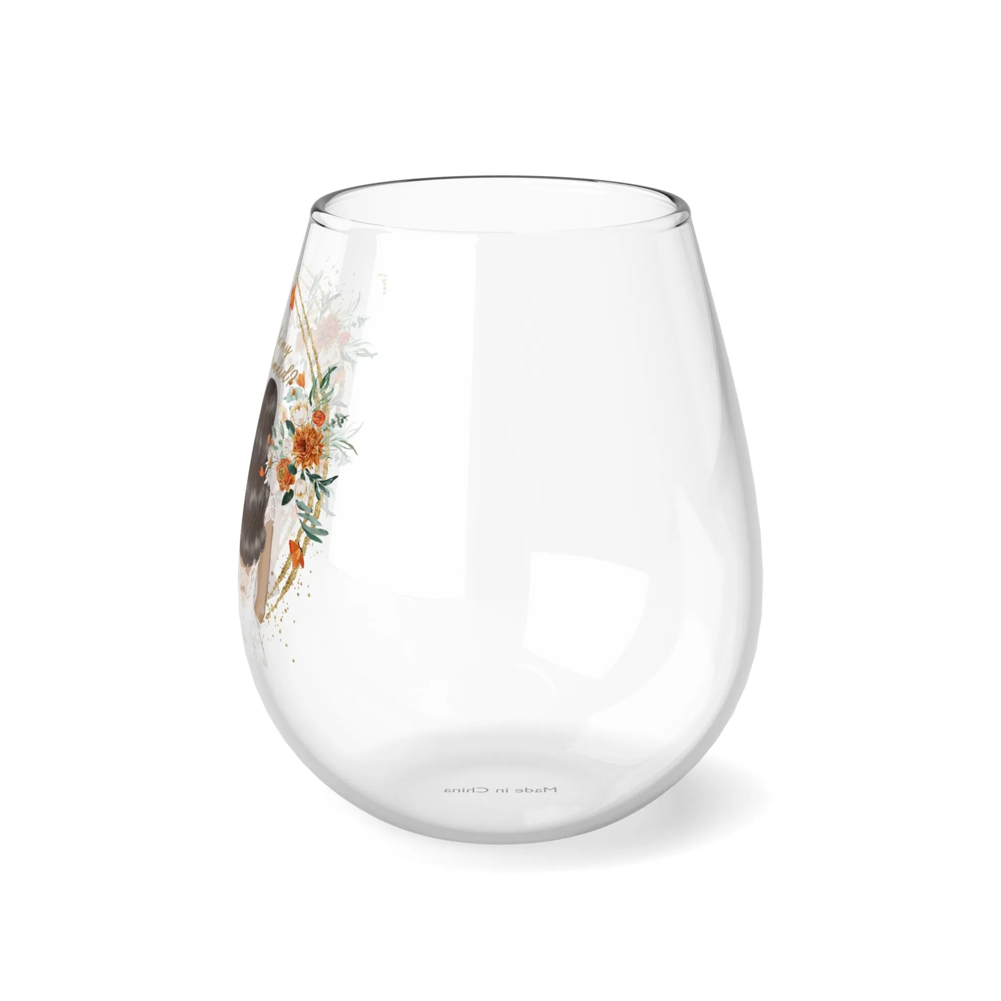 "Will you be my Bridesmaid" ? Stemless Wine Glass, 11.75oz VMA051504