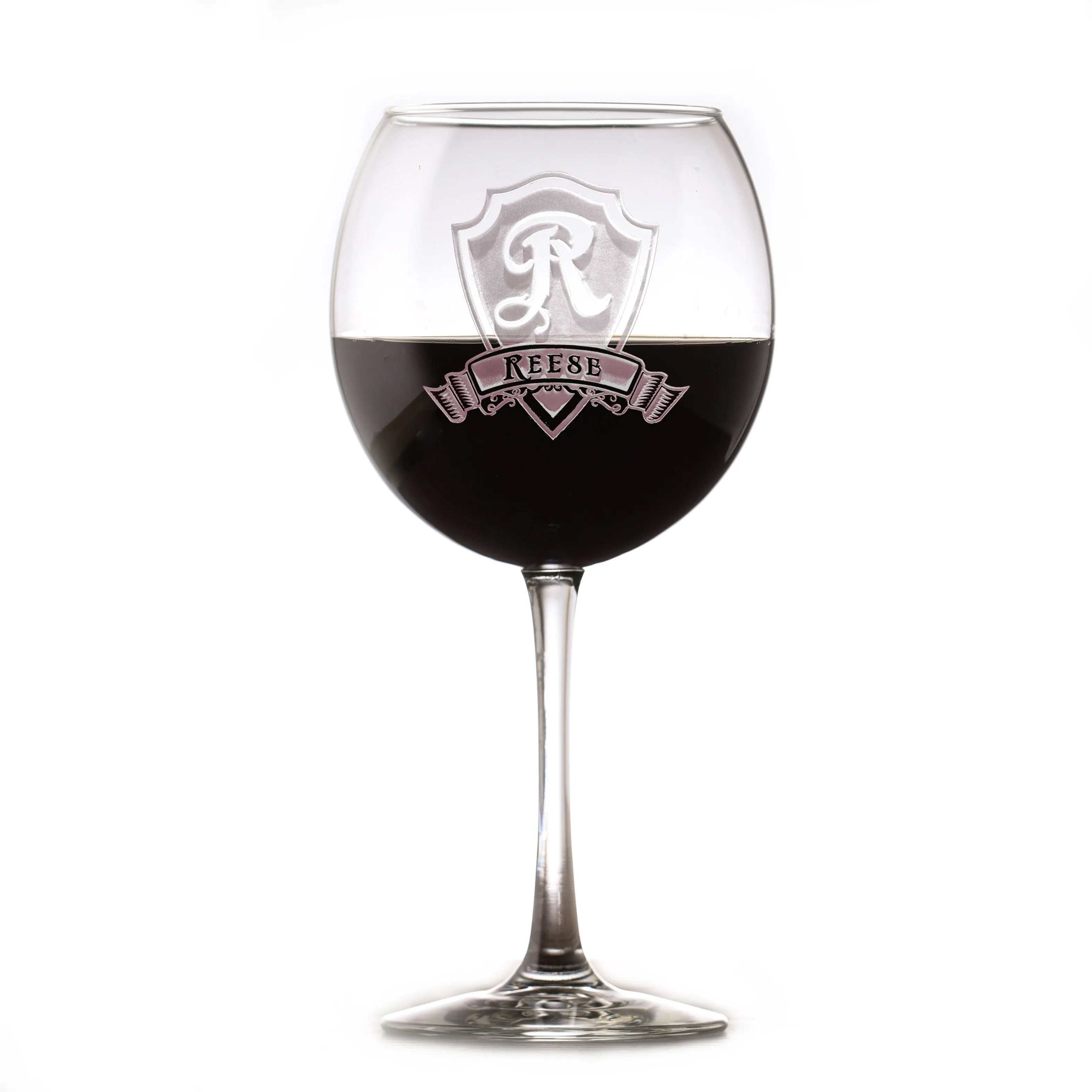 Red Wine Glass, Custom Engraved