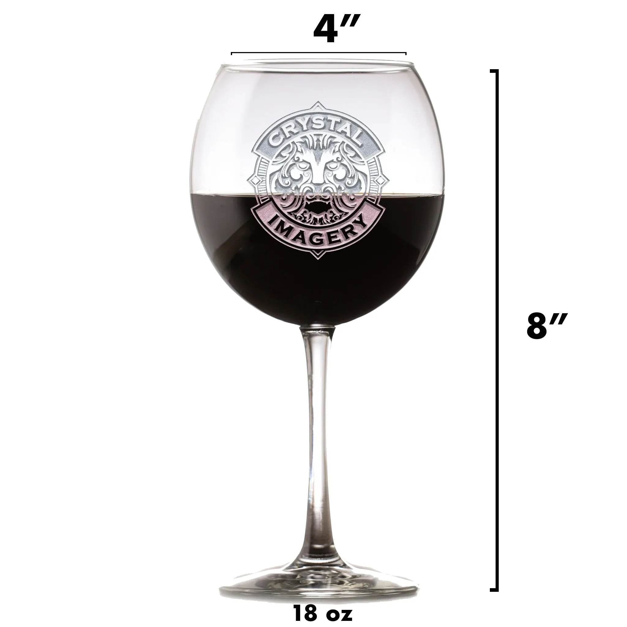 Red Wine Glass, Custom Engraved