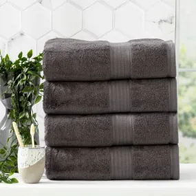 Renee Taylor Stella 4 Piece Charcoal Bath Towel Pack