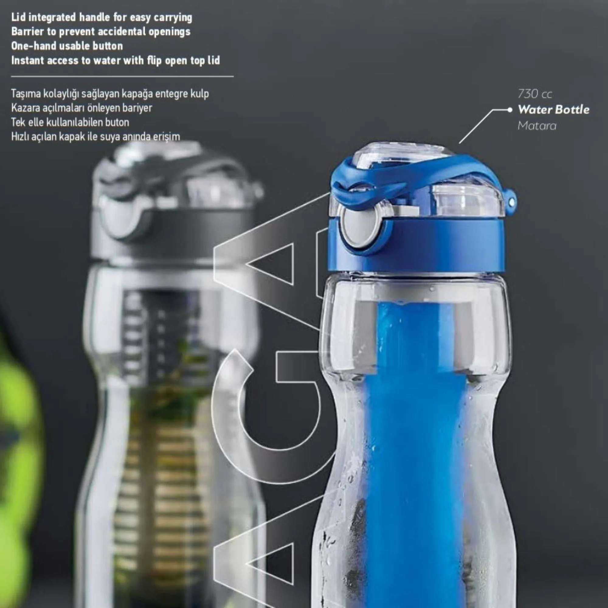 Renga Saga Tritan Water Bottle With Silicone Sleeve - 730ML - 3 Variant