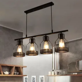 Retro Loft Chandelier 3 Heads 4 Heads 5 Heads Industrial Style Living Room Bedroom Coffee Shop Dining Room Pendant Lamp Black