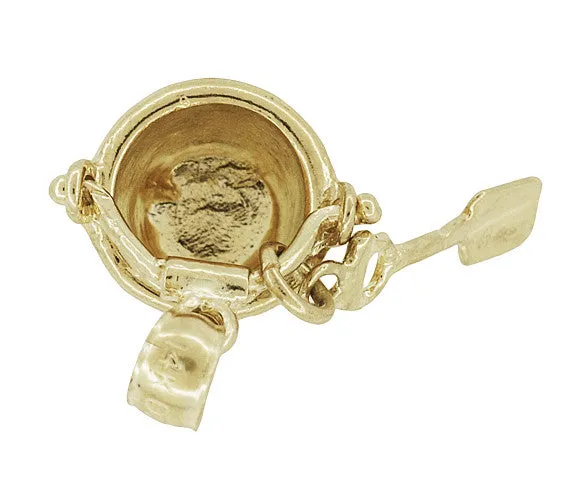 Sand Pail and Shovel Movable Charm in 14 Karat Gold