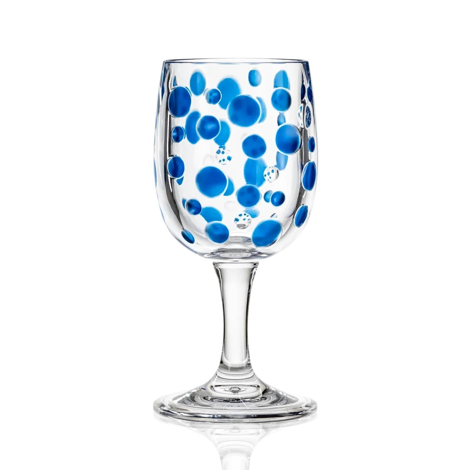 Satin Pearl 8oz Sapphire Acrylic Wine Stemware | Set of 6