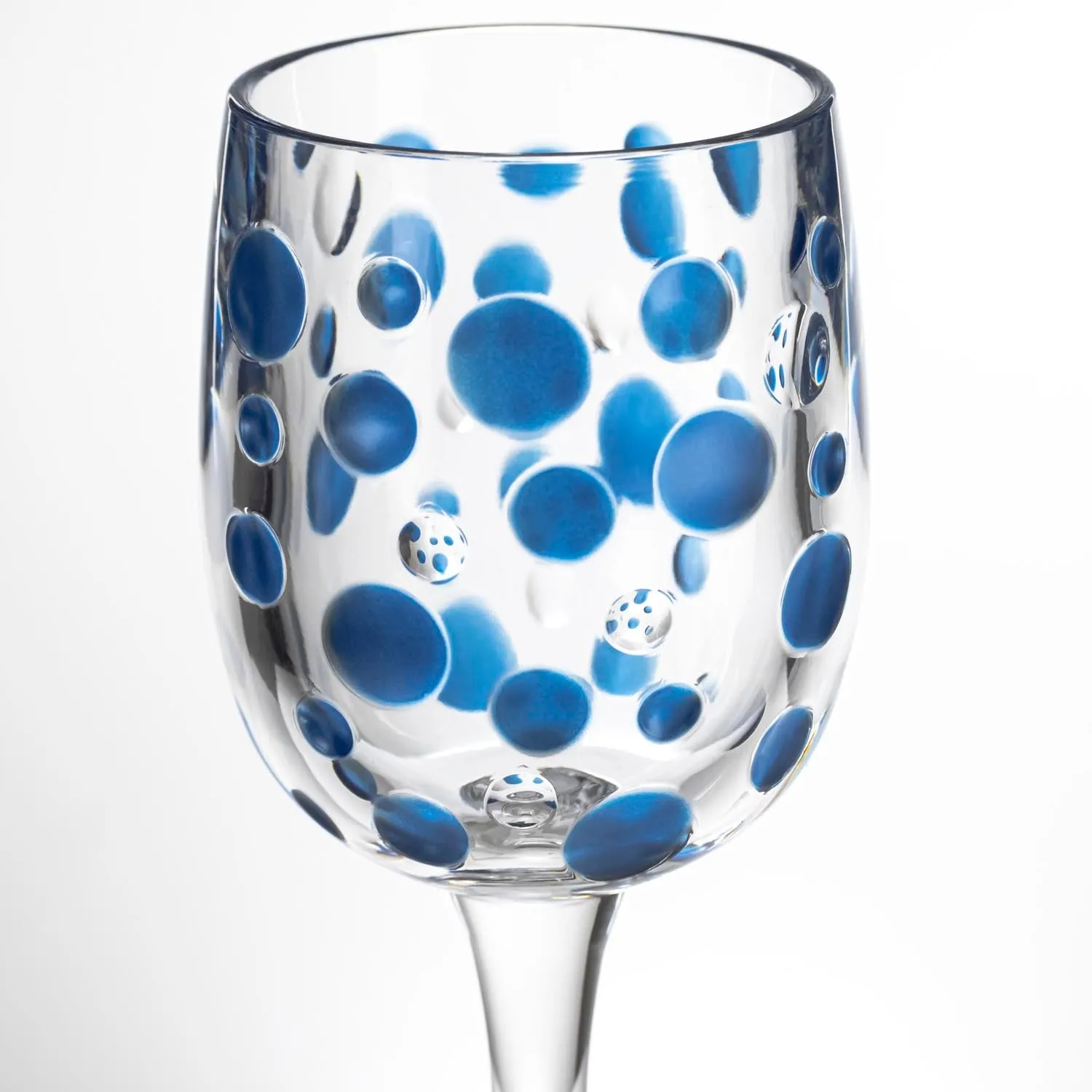 Satin Pearl 8oz Sapphire Acrylic Wine Stemware | Set of 6