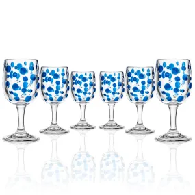 Satin Pearl 8oz Sapphire Acrylic Wine Stemware | Set of 6