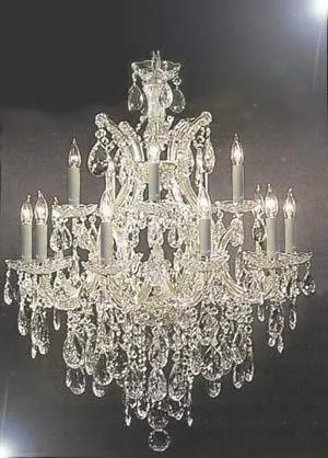 Set of 2-1 Chandelier Crystal Lighting Chandeliers - Great for The Dining Room, Foyer, Living Room! H30 X W28 and 1 Chandelier Crystal Lighting Empress Crystal (TM) H38" W37" - CS/21532/12 1   CS/1/21510/15 1