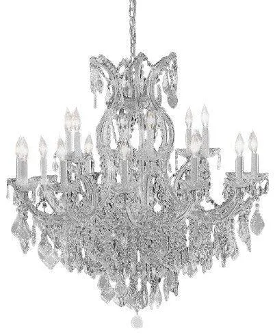 Set of 2-1 Chandelier Crystal Lighting Chandeliers - Great for The Dining Room, Foyer, Living Room! H30 X W28 and 1 Chandelier Crystal Lighting Empress Crystal (TM) H38" W37" - CS/21532/12 1   CS/1/21510/15 1