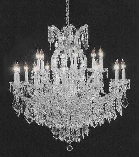 Set of 2-1 Chandelier Crystal Lighting Chandeliers - Great for The Dining Room, Foyer, Living Room! H30 X W28 and 1 Chandelier Crystal Lighting Empress Crystal (TM) H38" W37" - CS/21532/12 1   CS/1/21510/15 1