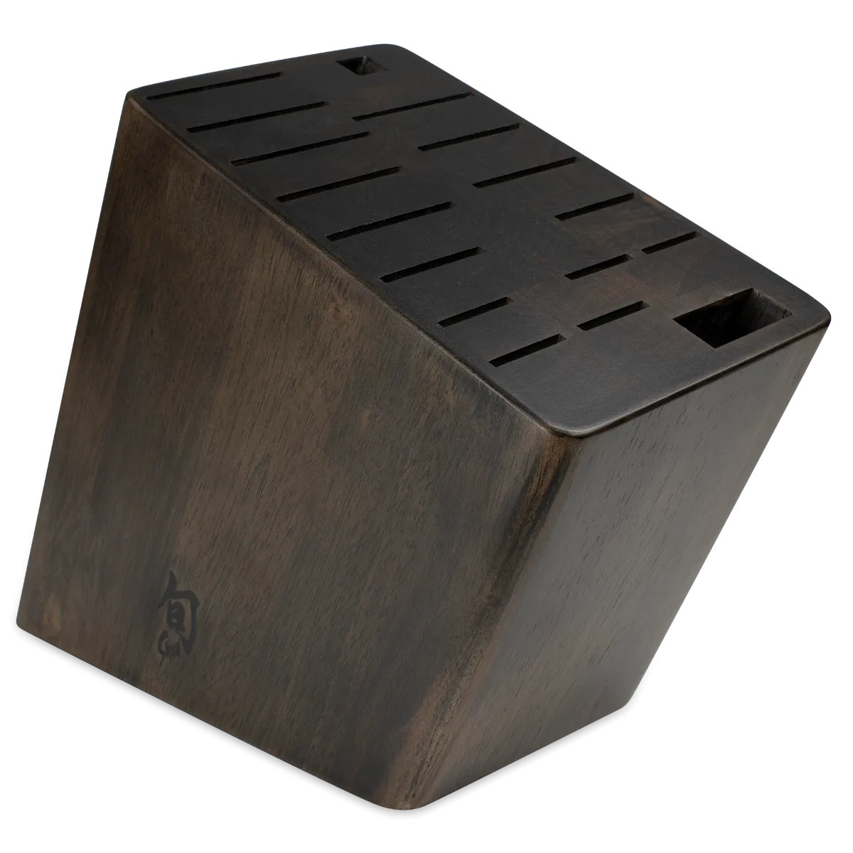 Shun 17-Slot Angled Knife Block Dark Stain