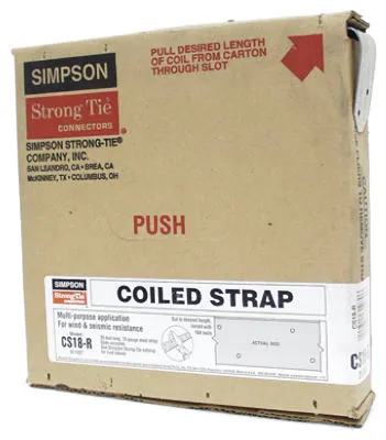 Simpson Strong-Tie CS18-R Coiled Continuous Utility Strap, 18-Gauge