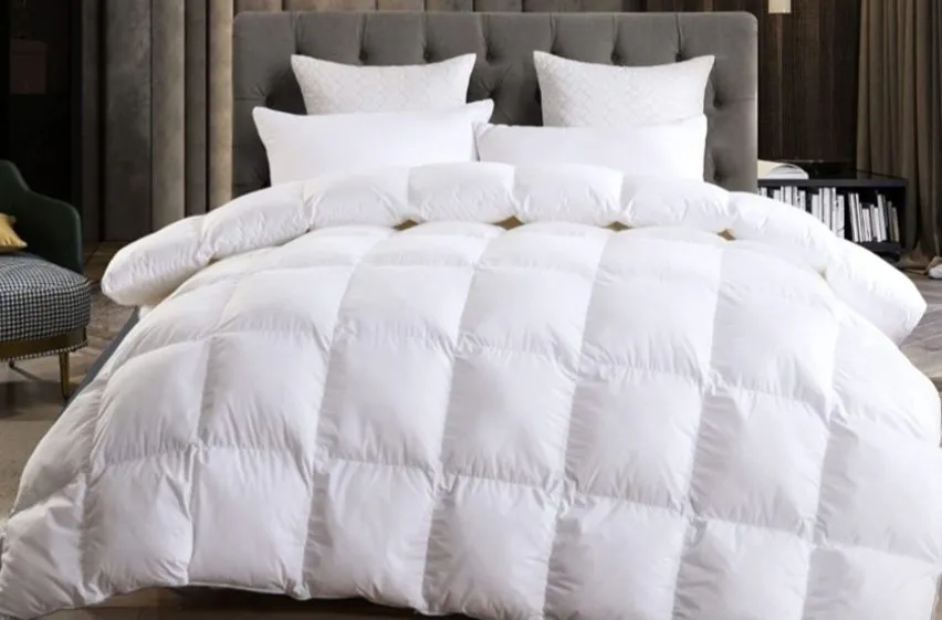 SOLD (Bedding) LESNNCIER Premium Goose Down Feather Fiber Comforter/Queen Size/Duvet Insert All Season/100% Cotton Shell