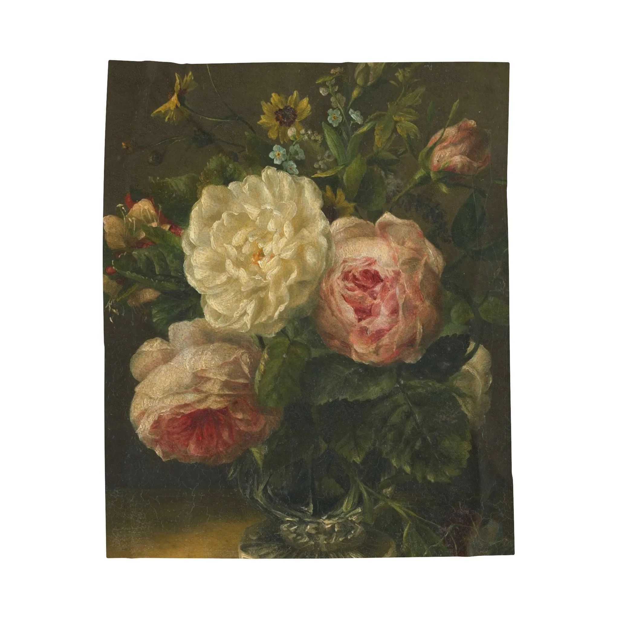 Still Even Floral Velveteen Throw Blanket