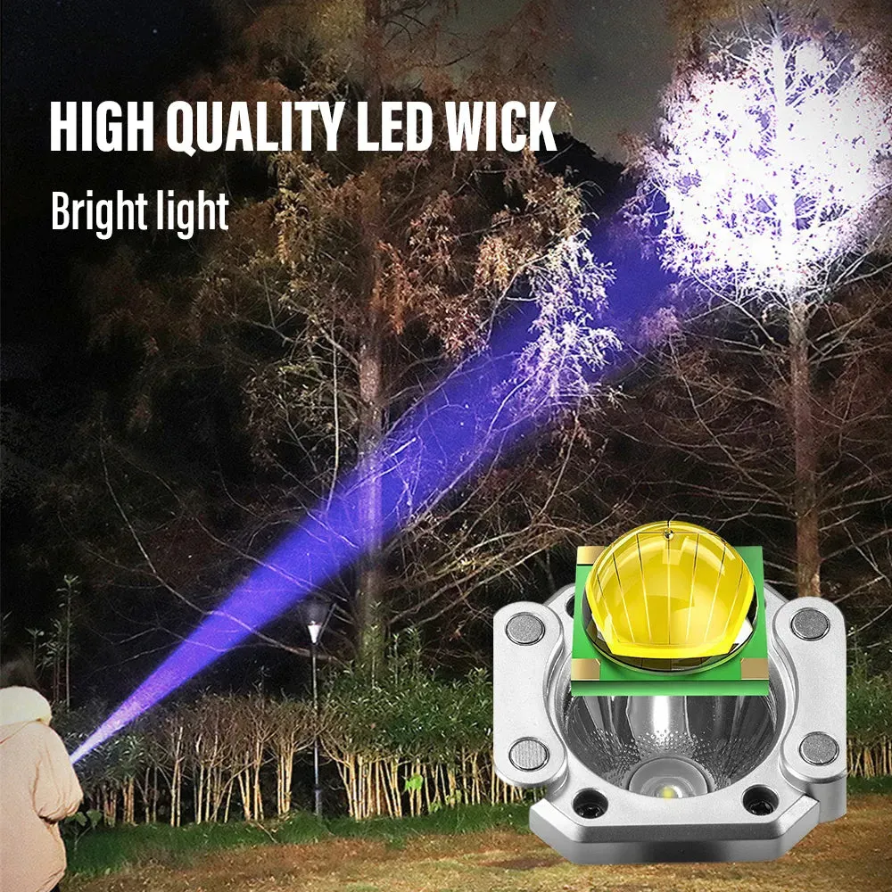 Super Bright LED Flashlight with Safety Hammer and Strong Magnets Side Light Torch Light Portable Lantern for Adventure Camping