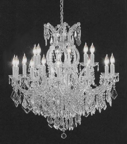 Swarovski Crystal Trimmed Chandelier Crystal Chandelier H38" W37" - A83-Silver/1/21510/15 1Sw