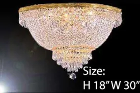 Swarovski Crystal Trimmed Chandelier Flush Basket Empire Crystal Chandelier Lighting H 18" W 30" - A93-Flush/870/14 Sw