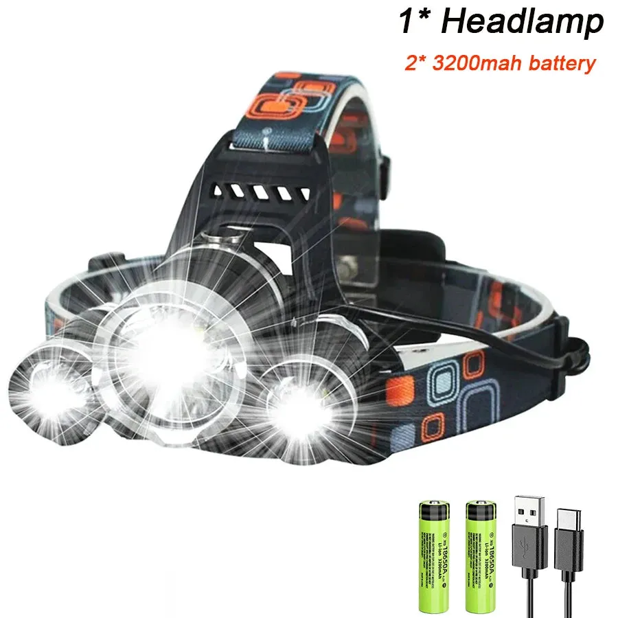 T6 Super Bright Headlamp USB Rechargeable Led Zoom Adjustable Headlamp Torch Fishing Hunting Camping Portable Flashlight Lantern