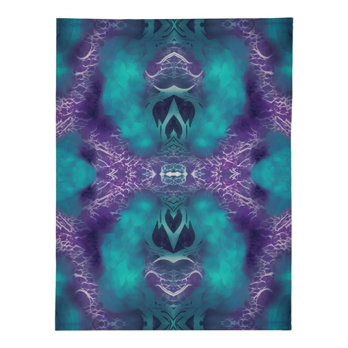 Teal and Purple Premium Fleece Blanket