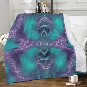 Teal and Purple Premium Fleece Blanket