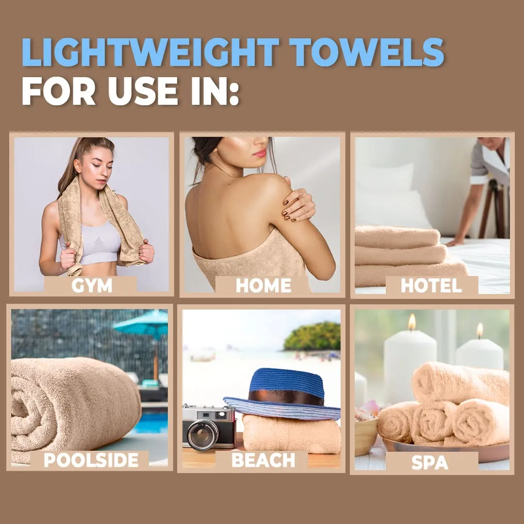 The Better Home Bamboo Bath Towel for Men & Women | 450GSM Bamboo Towel | Ultra Soft, Hyper Absorbent & Anti Odour Bathing Towel | 27x54 inches (Pack of 2, Beige)