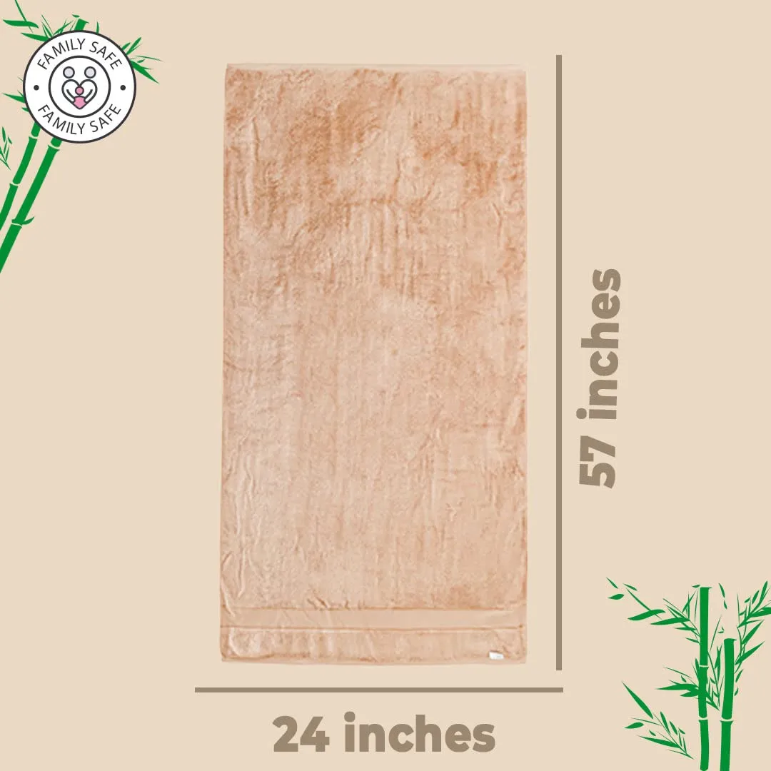 The Better Home Bamboo Bath Towel for Men & Women | 450GSM Bamboo Towel | Ultra Soft, Hyper Absorbent & Anti Odour Bathing Towel | 27x54 inches (Pack of 2, Beige)