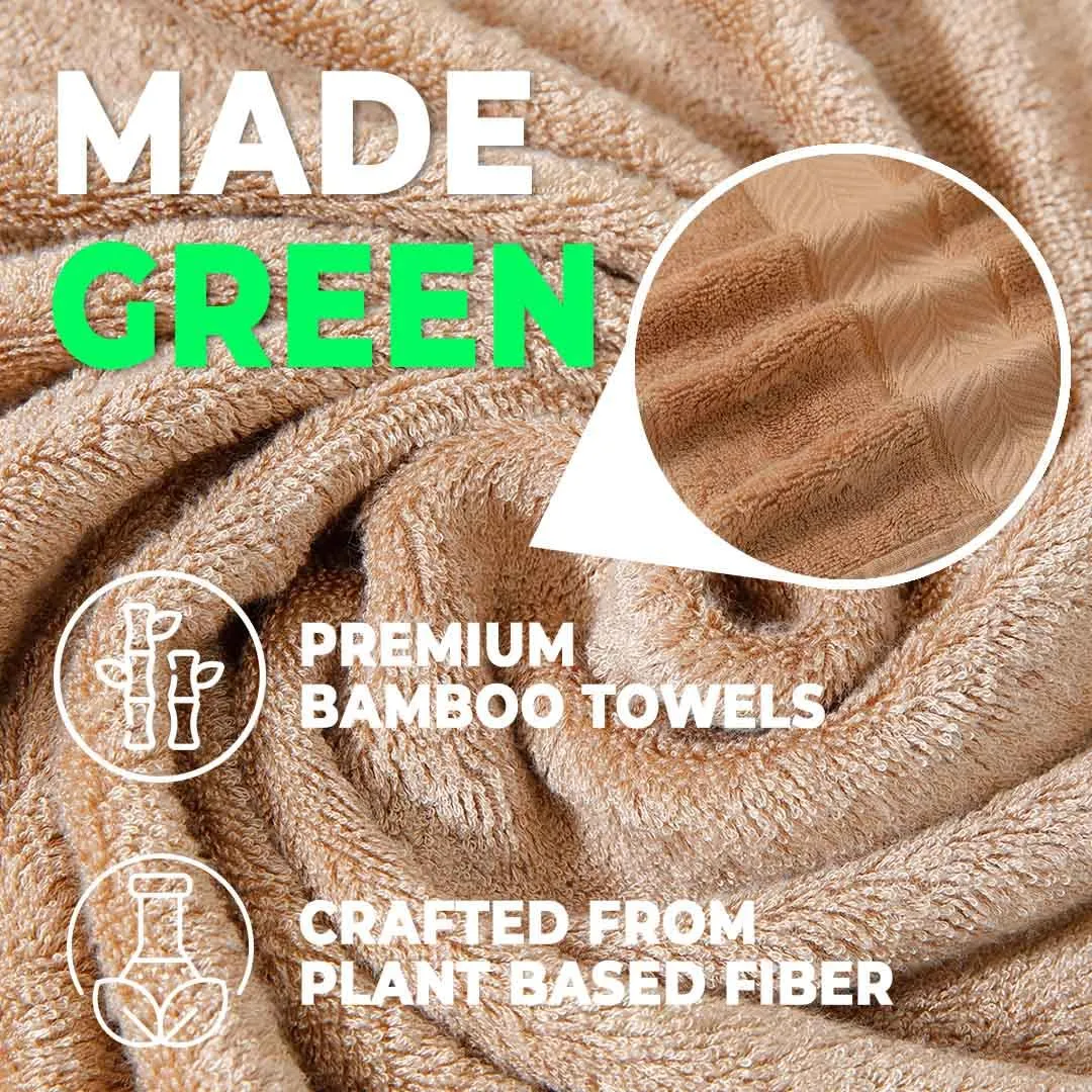 The Better Home Bamboo Bath Towel for Men & Women | 450GSM Bamboo Towel | Ultra Soft, Hyper Absorbent & Anti Odour Bathing Towel | 27x54 inches (Pack of 2, Beige)