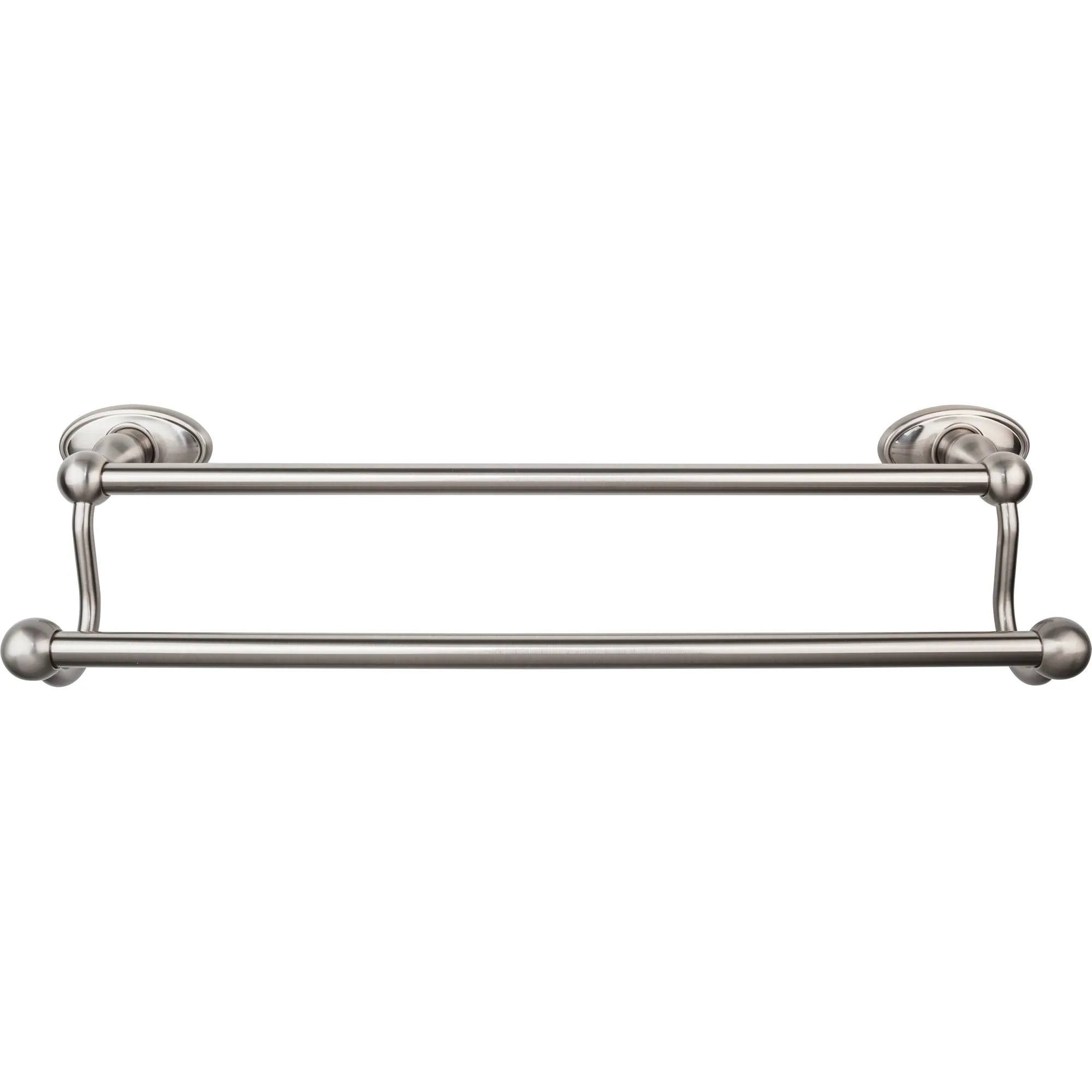 Top Knobs ED7BSNC Edwardian Bath Towel Bar 18 In. Double - Oval Backplate Brushed Satin Nickel