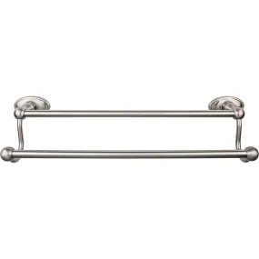 Top Knobs ED7BSNC Edwardian Bath Towel Bar 18 In. Double - Oval Backplate Brushed Satin Nickel