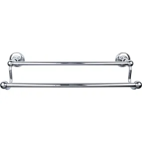 Top Knobs ED7PCD Edwardian Bath Towel Bar 18 Inch Double - Plain Bplate Polished Chrome