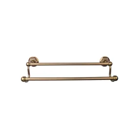 Top Knobs ED9GBZB Edwardian Bath Towel Bar 24 Inch Double - Hex Backplate German Bronze