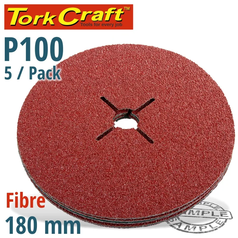 TORK CRAFT FIBRE DISC 180MM 100 GRIT 5/PACK ABR54100