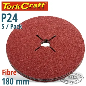 TORK CRAFT FIBRE DISC 180MM 24 GRIT 5 PACK ABR54024