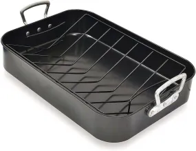 Turkey Roaster With Rack, 17" x 12", Black - Ecolution