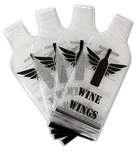 Upgraded 4 Pack Wine Wings Reusable Bottle Protector Sleeve Travel Bag Luggage Leak Safe