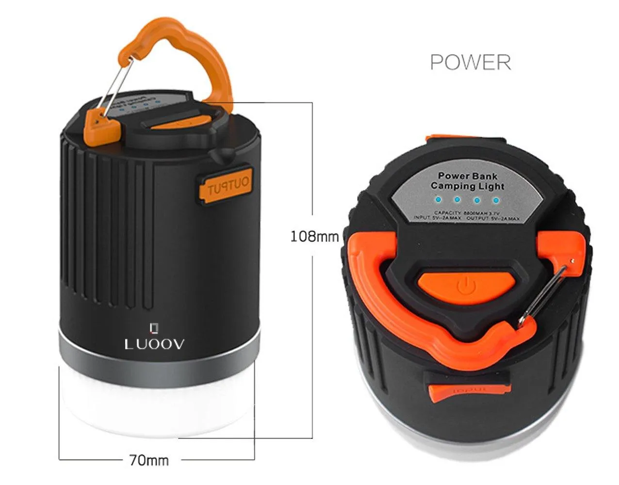 USB Rechargeable LED Camping Light, Tent Lantern,Solar Lantern