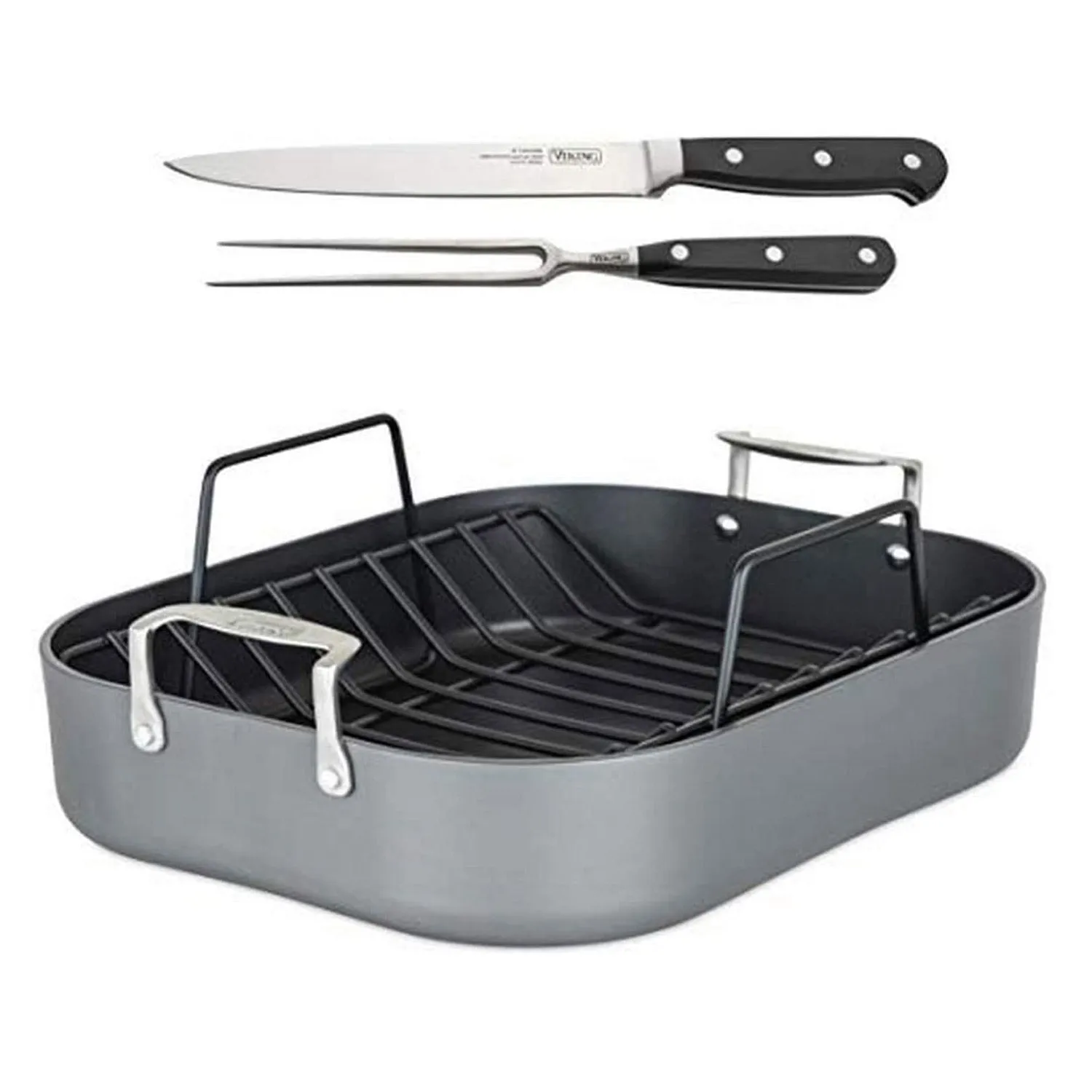 Viking Culinary 40051-9902C Roasting Pan, 16" x 13" X 3", Black