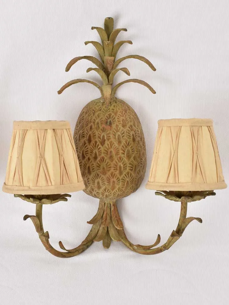 Vintage pineapple chandelier & pair appliques 18"