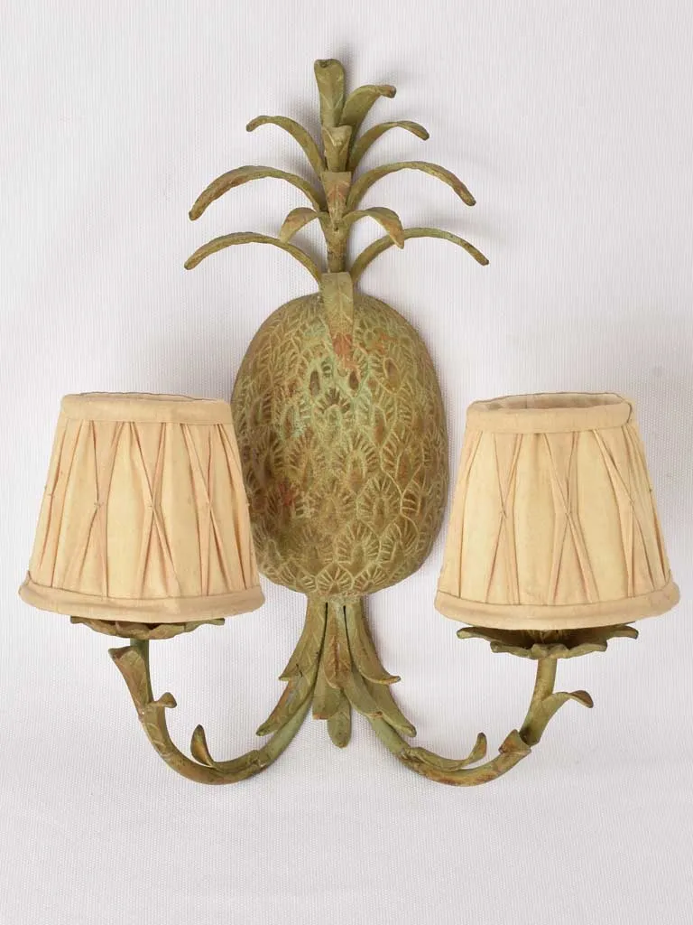 Vintage pineapple chandelier & pair appliques 18"