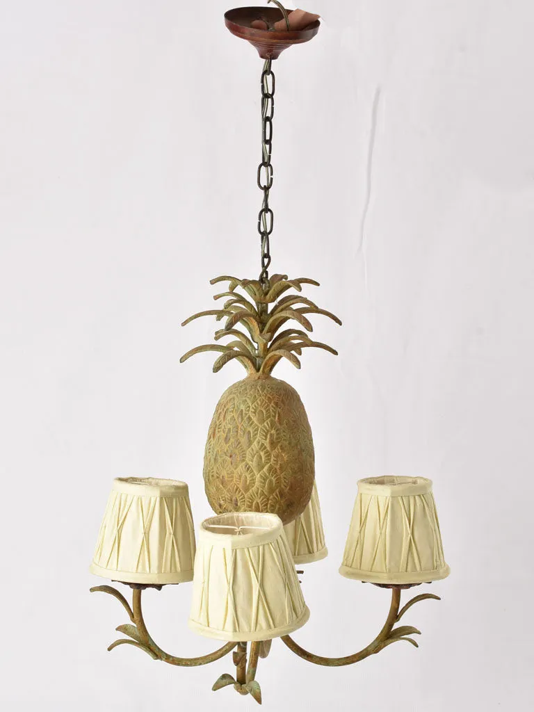 Vintage pineapple chandelier & pair appliques 18"