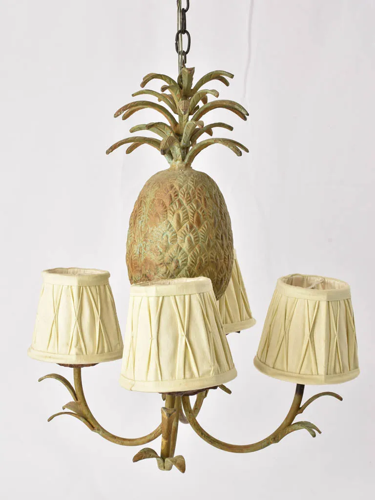 Vintage pineapple chandelier & pair appliques 18"