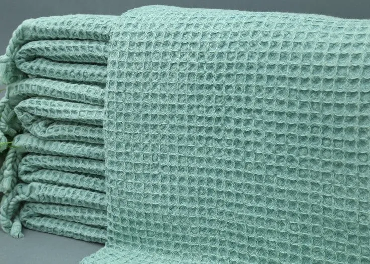 WAFFLE MINT TURKISH TOWEL