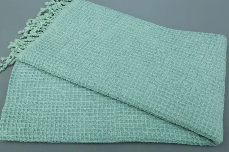 WAFFLE MINT TURKISH TOWEL