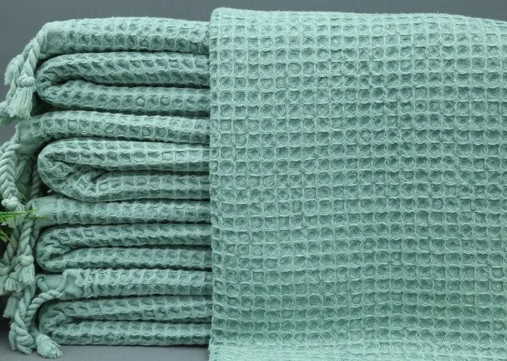 WAFFLE MINT TURKISH TOWEL